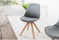 Lot de 4 chaises style rétro en tissu coloris gris