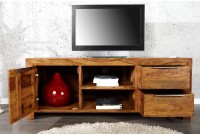 Meuble TV 135 cm en bois massif avec rangement