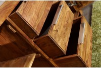 Buffet enfilade bois massif 140 cm à 2 portes et 3 tiroirs
