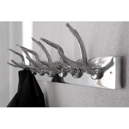 Patère corne de cerf à 6 crochets argenté