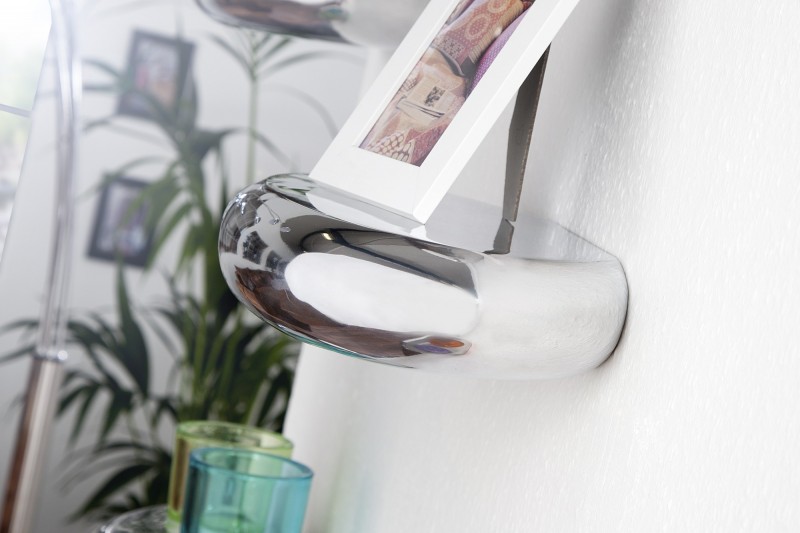 Étagère murale 5 pièces design LARME en aluminium argenté