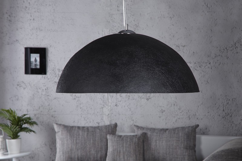 Lampe suspendue 70 cm design GLOW en fibre de verre coloris noir et or