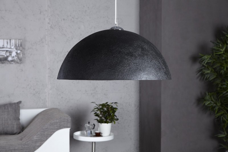 Lampe suspendue 50 cm design GLOW en fibre de verre coloris noir et or