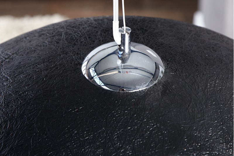 Lampe suspendue 50 cm design GLOW en fibre de verre coloris noir et or
