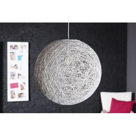 Lampe suspendue 45 cm design "COCOON" coloris blanc 2