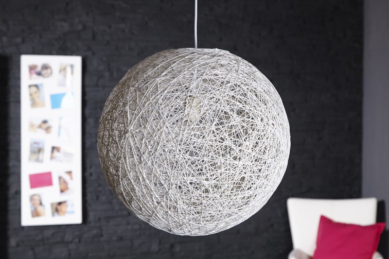 Lampe suspendue 45 cm design "COCOON" coloris blanc