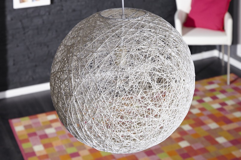 Lampe suspendue 45 cm design "COCOON" coloris blanc