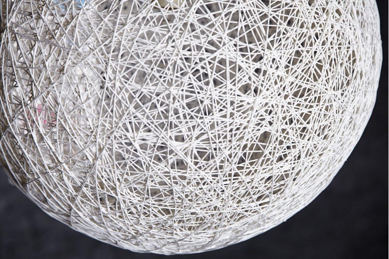 Lampe suspendue 45 cm design "COCOON" coloris blanc