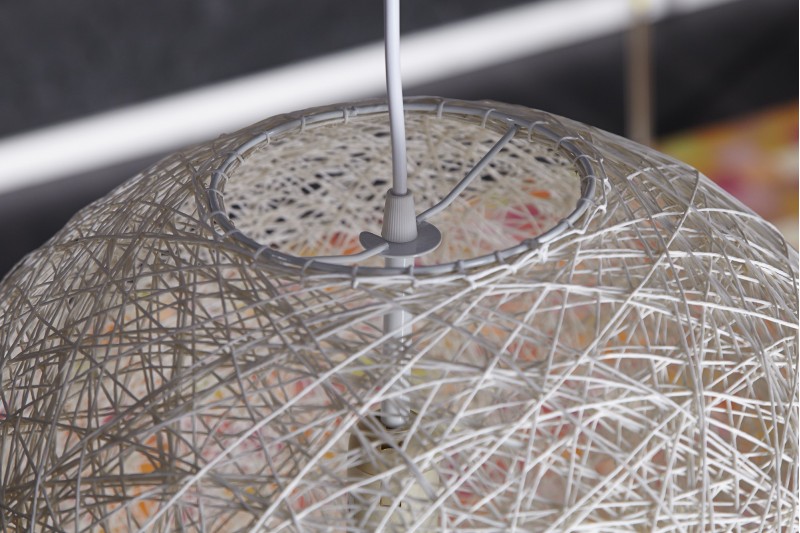 Lampe suspendue 45 cm design "COCOON" coloris blanc