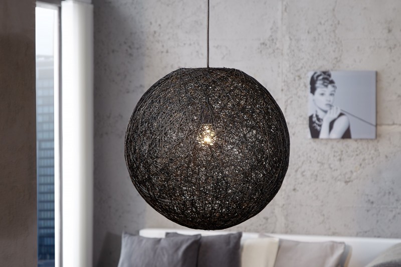 Lampe suspendue 45cm design "COCOON"  coloris noir