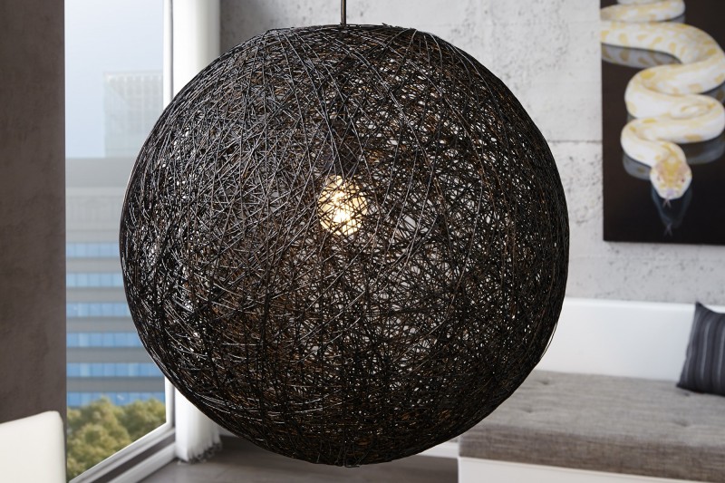 Lampe suspendue 60 cm design "COCOON"  coloris noir