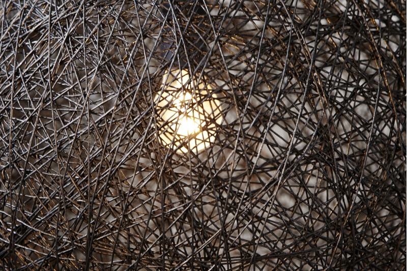 Lampe suspendue 60 cm design "COCOON"  coloris noir