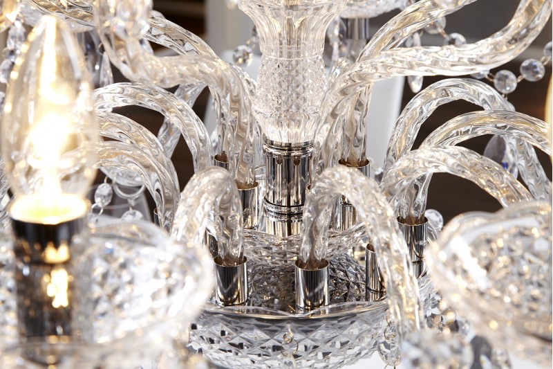 Lustre original à 15 bougies coloris transparent