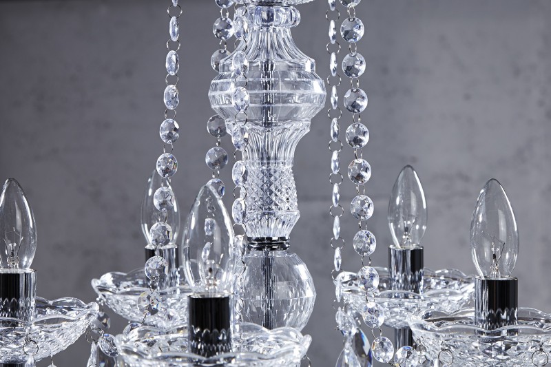 Lustre original à 15 bougies coloris transparent