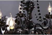 Lustre à suspension 5 branches en acrylique noir