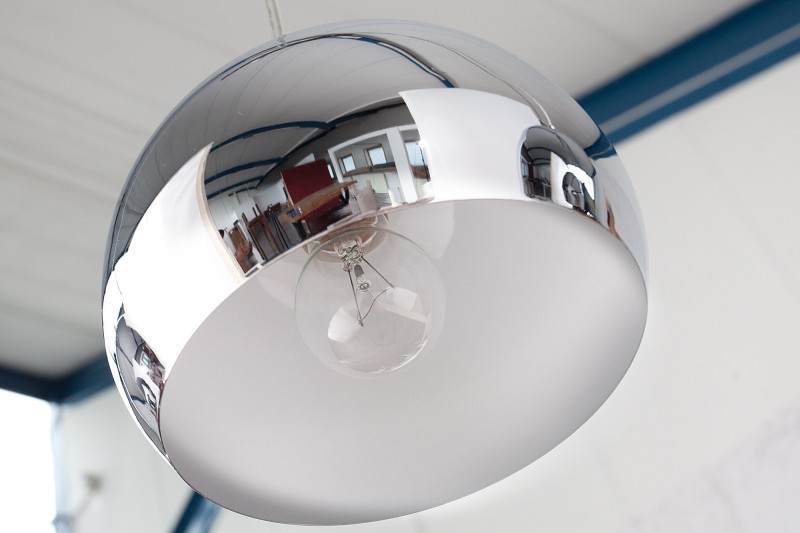 Lampe suspendue à 3 boules en métal chromé