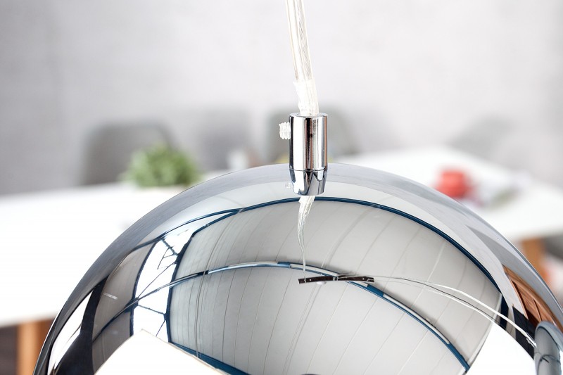 Lampe suspendue à 3 boules en métal chromé
