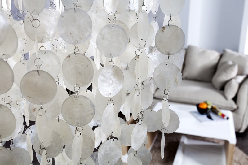 Lampe suspendue rectangulaire 80 cm avec des perles nacrées