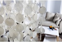 Lampe suspendue rectangulaire 80 cm avec des perles nacrées