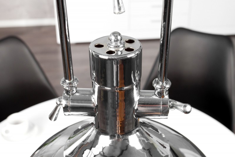 Lampe suspendue 45 cm design industriel en métal chromé