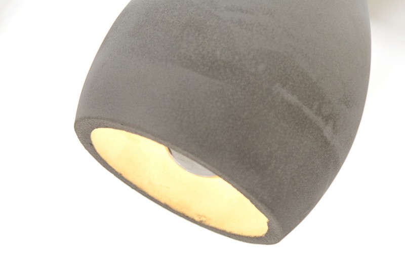Ensemble de 3 lampes ovales suspendues en béton coloris gris