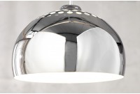 Lampe suspendue design boule en acier chromé