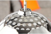 Lampe suspendue design boule en acier chromé