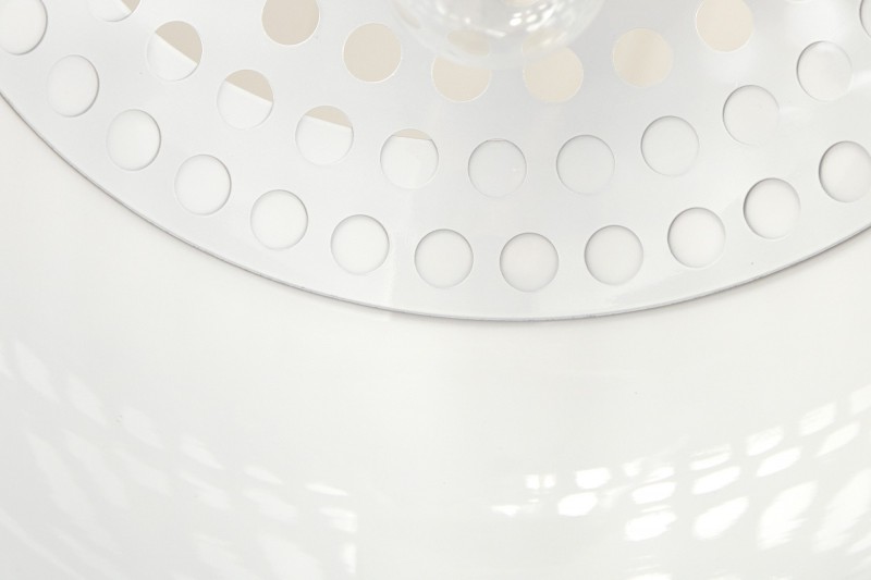 Lampe suspendue design boule en acier chromé