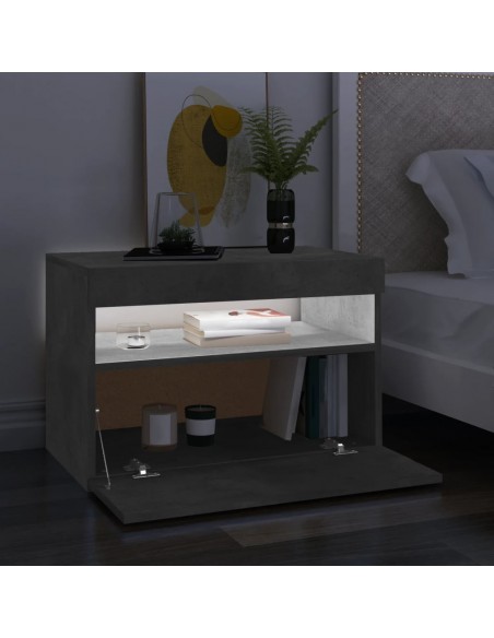 Meubles TV avec lumières LED 2 pcs gris béton 60x35x40 cm