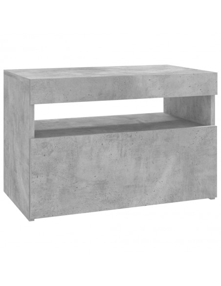 Meubles TV avec lumières LED 2 pcs gris béton 60x35x40 cm