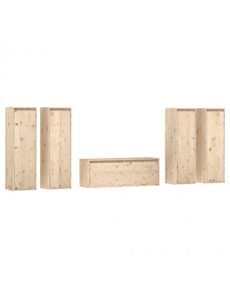 Meubles TV 5 pcs Bois massif de pin