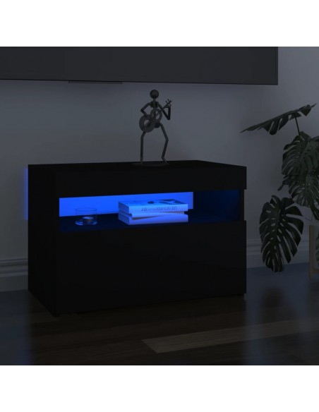 Meuble TV avec lumières LED noir 60x35x40 cm