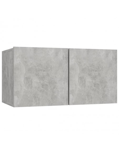 Ensemble de meubles TV 4 pcs Gris béton Bois d'ingénierie