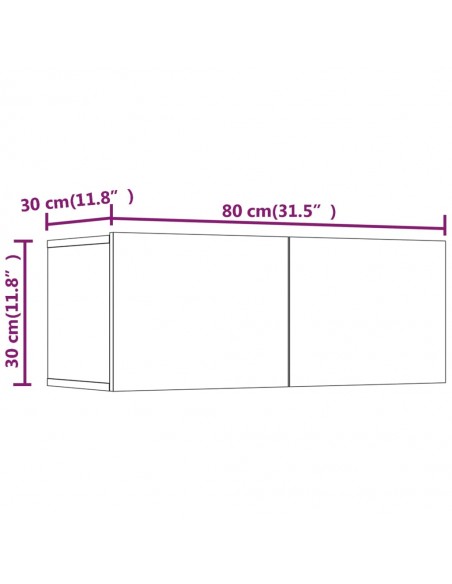 Ensemble de meubles TV 4 pcs Gris béton Bois d'ingénierie