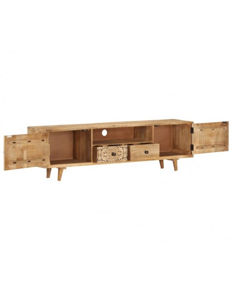 Meuble TV 140x30x40 cm Bois de manguier massif