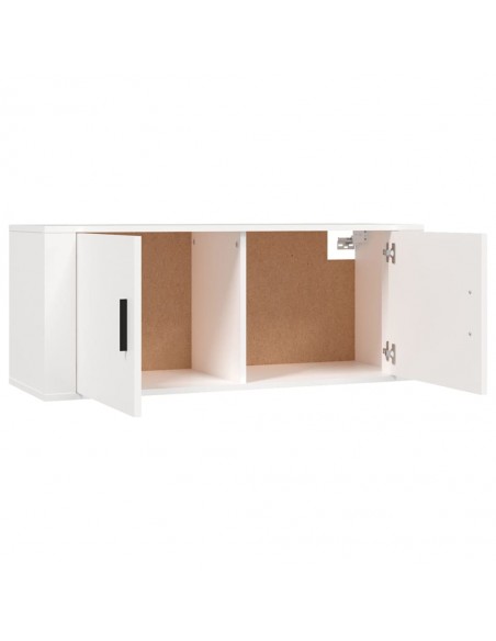 Ensemble de meubles TV 3 pcs Blanc Bois d'ingénierie