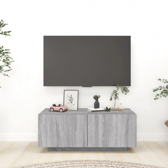 Meuble TV Sonoma gris 100x35x40 cm Bois d'ingénierie