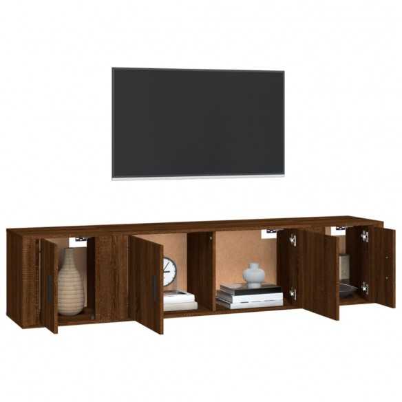 Ensemble de meubles TV 3 pcs Chêne marron Bois d'ingénierie