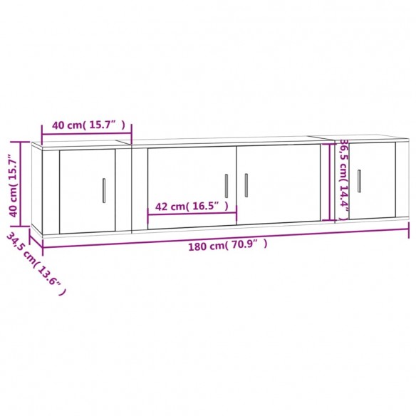 Ensemble de meubles TV 3 pcs Chêne marron Bois d'ingénierie