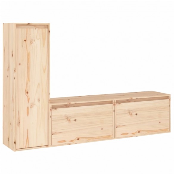 Meubles TV 3 pcs Bois massif de pin