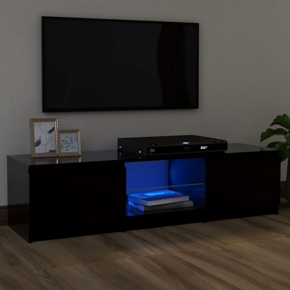 Meuble TV avec lumières LED Noir 120x30x35,5 cm