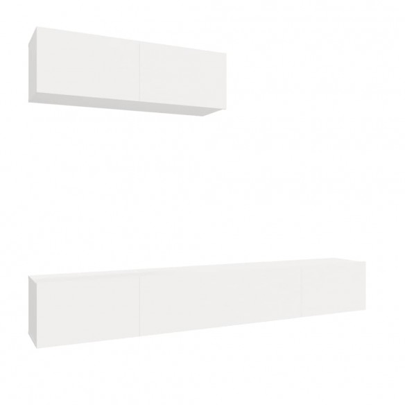 Ensemble de meubles TV 3 pcs Blanc Bois d'ingénierie