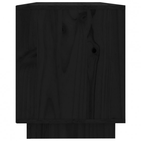 Meuble TV Noir 110,5x35x44 cm Bois de pin massif