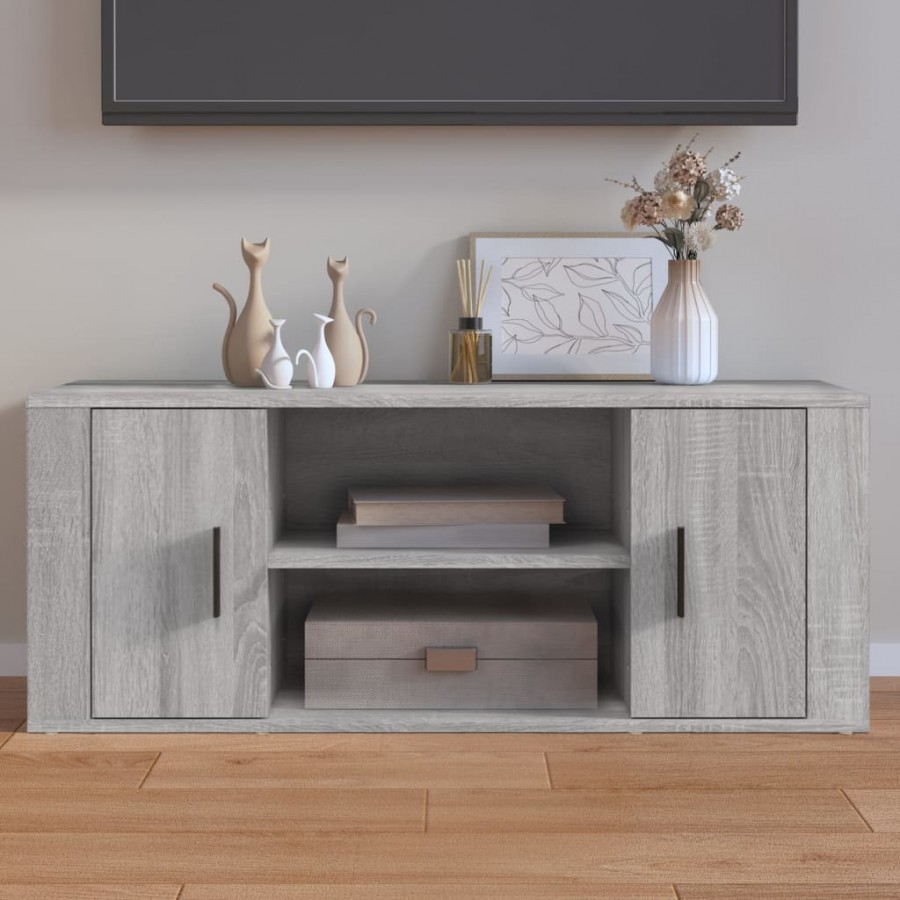 Meuble TV Sonoma gris 100x35x40 cm Bois d'ingénierie