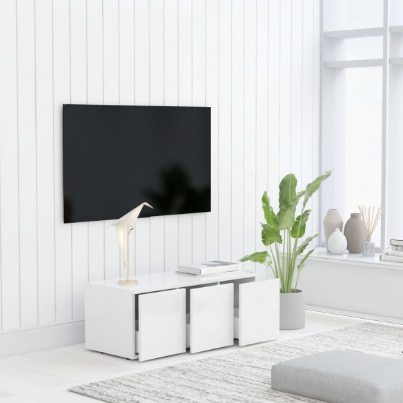 Meuble TV Blanc 80x34x30 cm Aggloméré