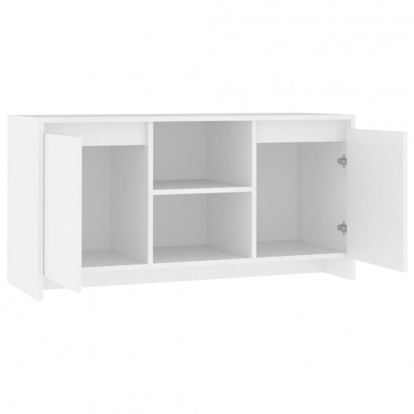 Meuble TV Blanc 102x37,5x52,5 cm Aggloméré