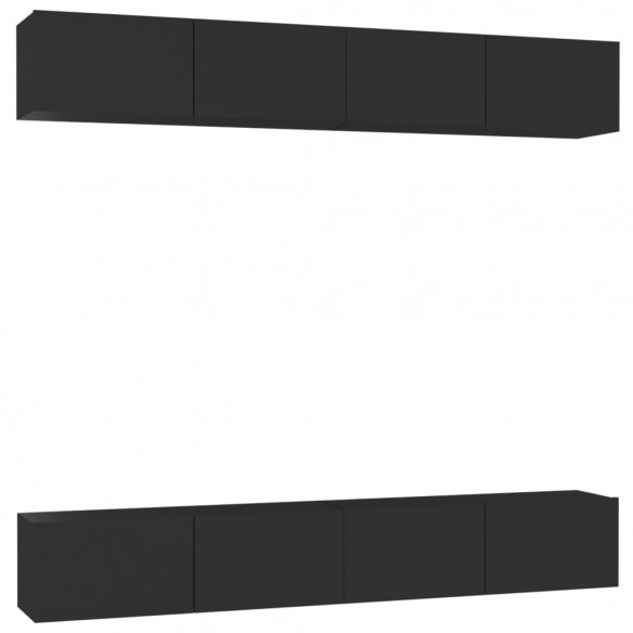 Meubles TV 4 pcs Noir 100x30x30 cm Aggloméré