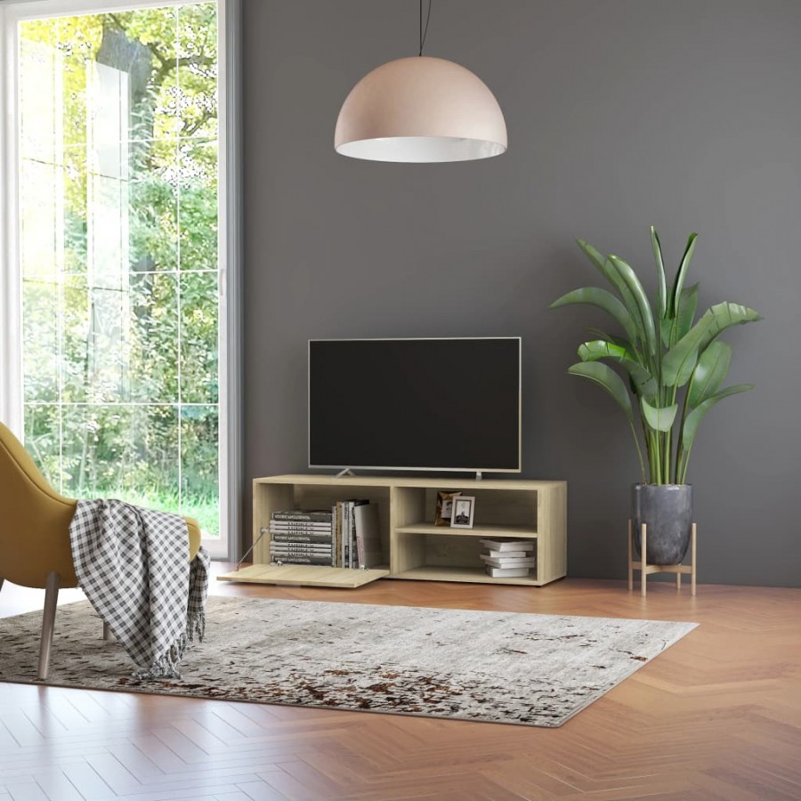 Meuble TV Chêne sonoma 120x34x37 cm Aggloméré Meuble TV Chêne sonoma 120x34x37 cm Aggloméré