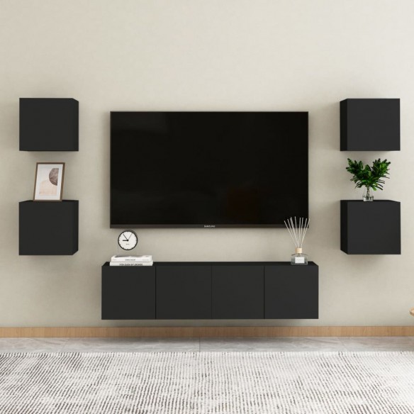 Meubles TV muraux 2 pcs Noir 30,5x30x30 cm