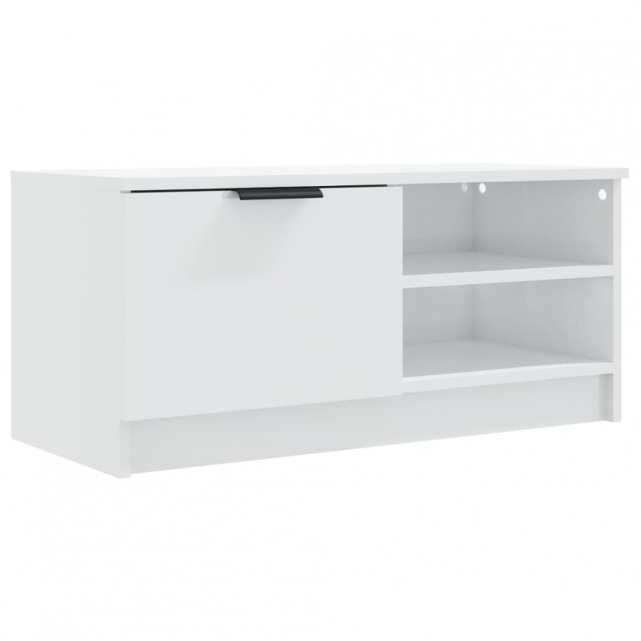 Meuble TV Blanc brillant 80x35x36,5 cm  Meuble TV Blanc brillant 80x35x36,5 cm